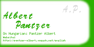 albert pantzer business card